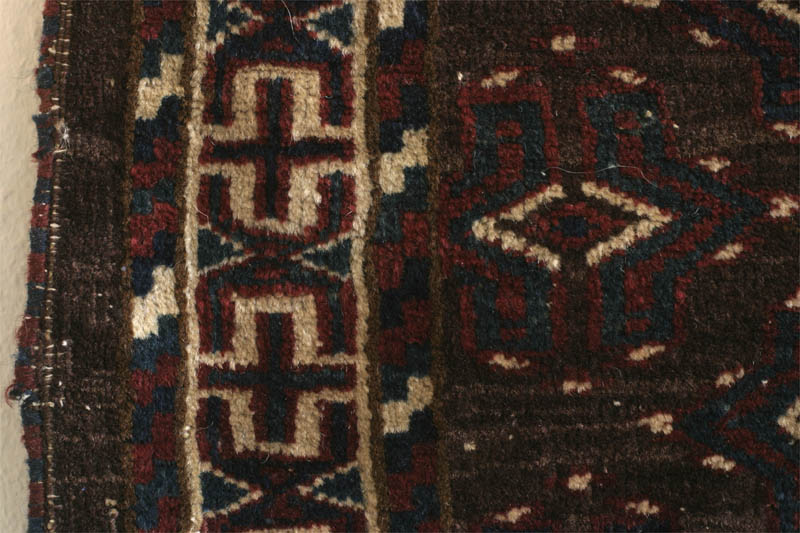 yomud turkmen rug, left border