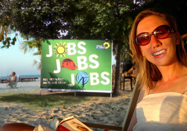 Guinevere (Jen) Boyle at the Elbe beach, September 2009